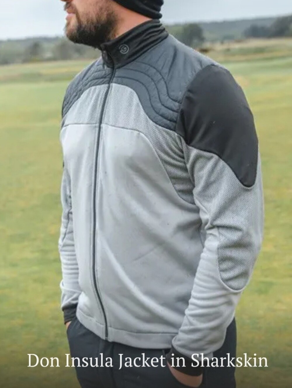 GALVIN GREEN DON INSULA THERMAL GOLF FULL ZIP JACKET STRETCH PERFORMANCE GRAY BL